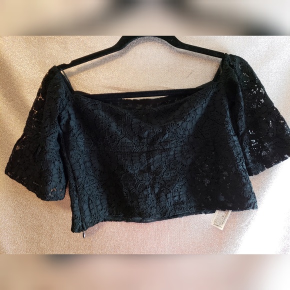 NWT Zara W & B Collection Cropped Lace Top - Picture 7 of 8